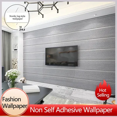 1 Rolle moderne minimalist ische horizontale Streifen Tapeten Hirschleder Samt Wohnzimmer Image