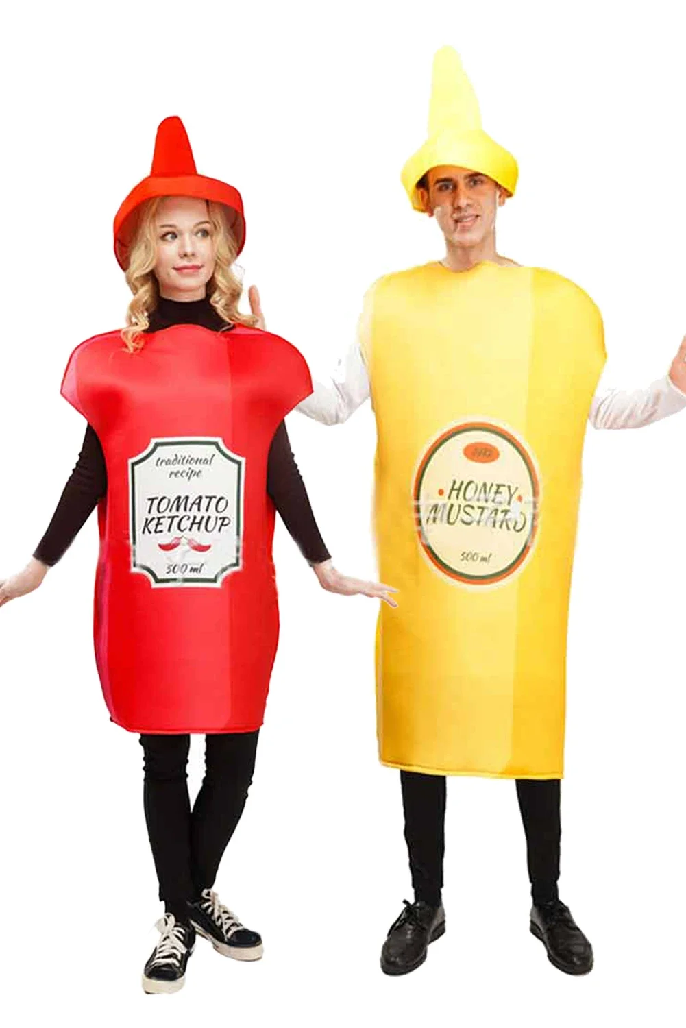 Ketchup Senf Cosplay Unisex Erwachsene Kostüm Frauen Männer Lustige Lebensmittel Roleplay Fantasia Paare Halloween Rolle Spielen Phantasie Kleid Image