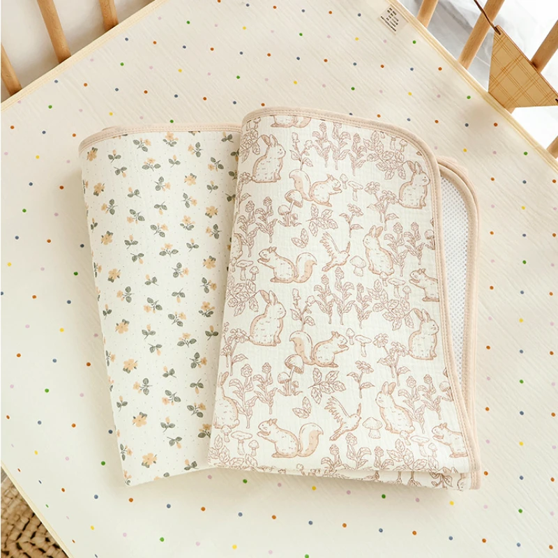 Baumwolle Baby Windel Ändern Matte Waschbar Große Größe Windel Ändern Pad Abdeckungen Wasserdichte kinder Bettlaken Bettwäsche Artikel Image