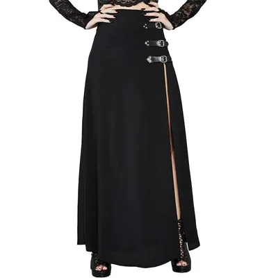 Sexy Punk Rock Frauen Schwarz Eimer Vintage Medieval Pirate Gothic Maxi Röcke Image