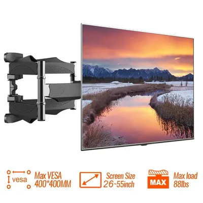 TV-Wand halterung Full Motion Tilt TV-Halterung Anzug für 26 ''-55'' TV-Bildschirm Last bis zu 40kg Vesa 400x400mm