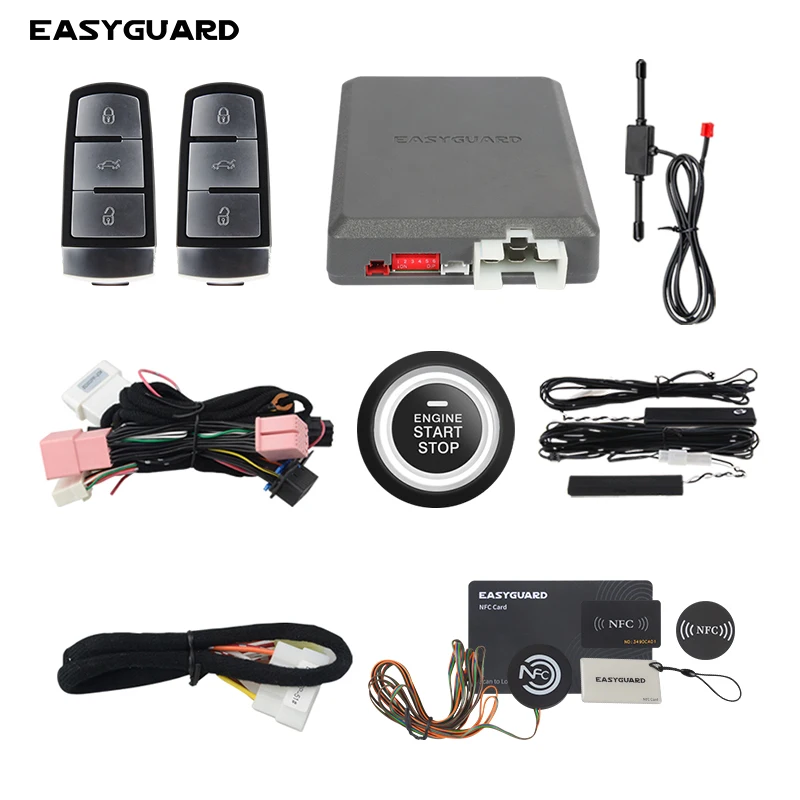 Easy guard plug & play kann bus fit für vw käfer eos/gti scirocco jetta fernbedienung starter druckknopf start smart key Image