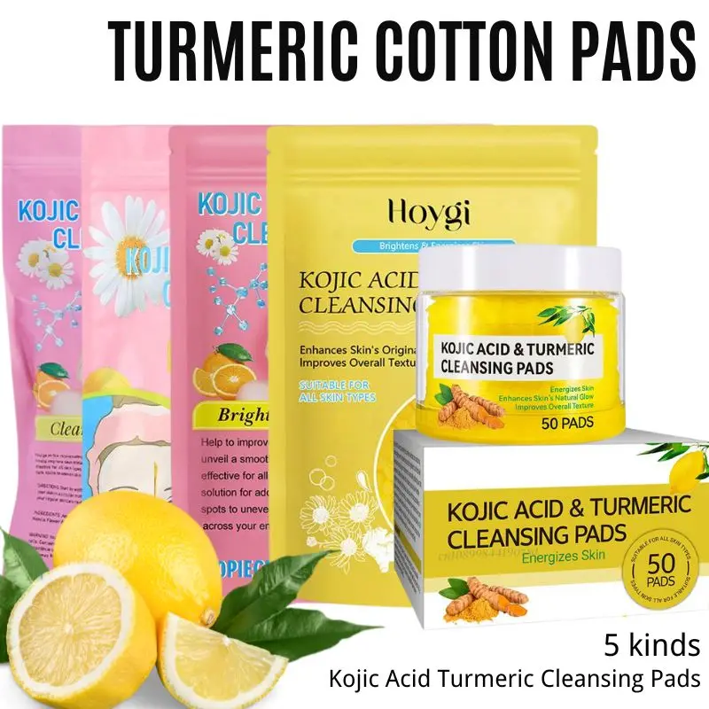 40/50 Stück Kojisäure Kurkuma Reinigungspads Curcuma Longa Wurzel Gesichtsschwämme Peeling Pads Tägliche Reinigung Hautpflegeprodukt Image