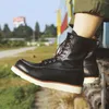 Herbst Winter hohe Stiefel britische Männer Vintage Echt leder Schuhe hand gefertigte Werkzeuge