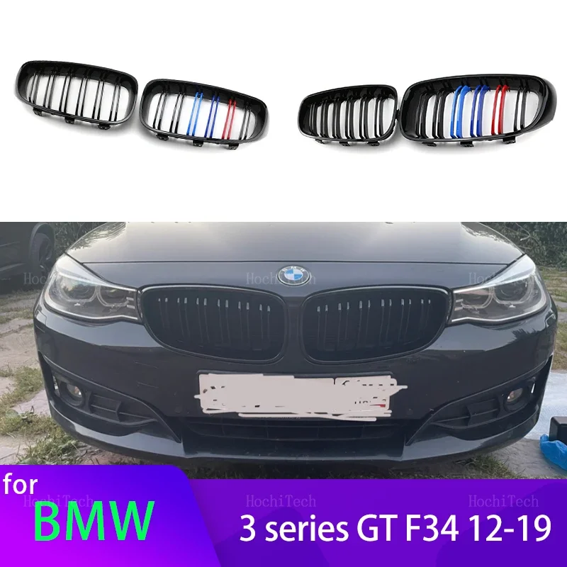 Neuer Look Auto Kühlergrill Grill vorne Niere glänzend 2-Linien-Doppellatte für BMW 3er GT 3GT F34 2014-2016 320i 328i 335i xdrive Image