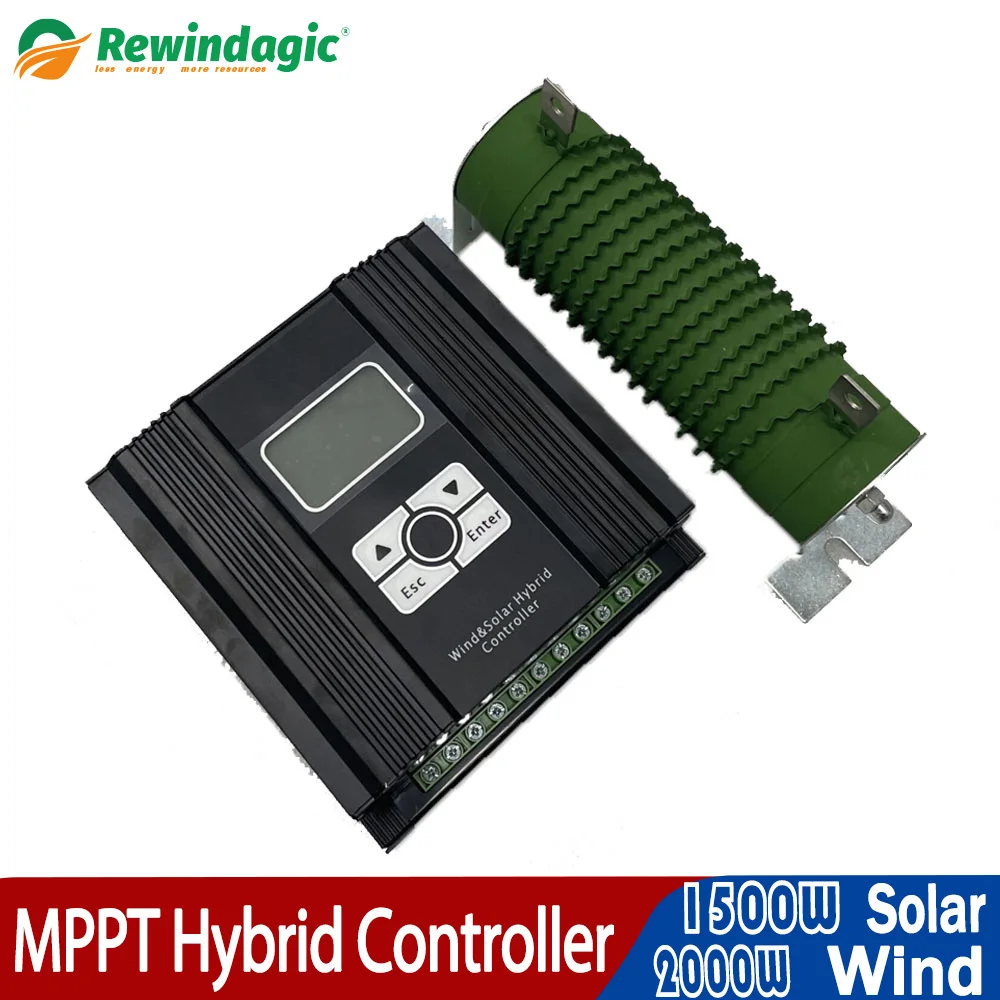 MPPT Wind-Solar-Hybrid-Laderegler 12/24V/48V Auto Wind Max 2000W Solar Max 1500W Hybrid-Controller mit optionalem Bluetooth Image