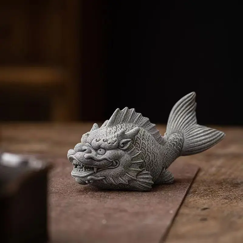 Guochao Rui Tier Drachen Fisch Tee Haustier Tee spielen Dekoration nach Hause kreative Aquarium Landschaft Wohnzimmer Tisch dekoration neu Image