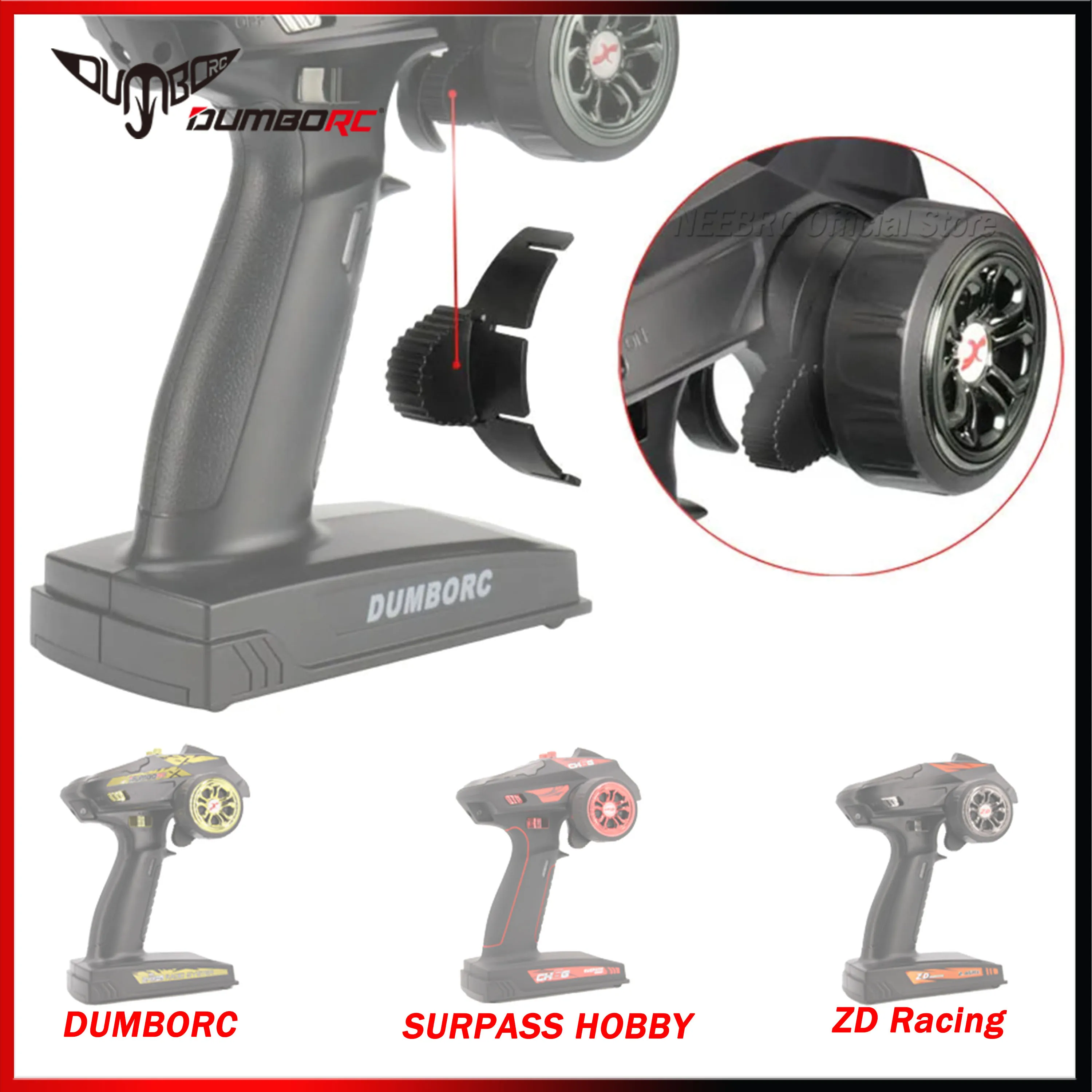 DUMBORC Einhandsender Lenkradsteuerungsadapter für X4 X5 X6 SURPASS HOBBY CH4 CH6 ZD Racing Fernbedienung Spielzeug