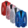 Mode Sänger Luxus Pailletten Anzug One Button Jacke Blau/Rot/Silber Männer Dance Party Bar KTV Trend Casual große Plaid Blazer
