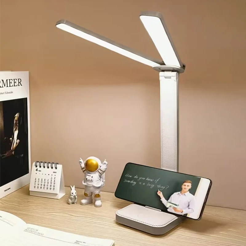 LED-Schreibtischlampe, 3-stufig dimmbar, Touch-Nachtlicht, USB wiederaufladbar, Augenschutz, faltbare Tischlampe, Schlafzimmer, Nachttisch-Schreibtischlampen