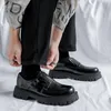 Mann Patent Leder Müßiggänger Schuh Männer Japan Koreanische Streetwear Business Schwarz Casual