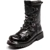 Wüste stiefel Winter Männer Motorrad Stiefel 19 Mode Mid-Kalb Punk warme Punk Schuhe Herren Leder Schwarz High top casual Männer Stiefel