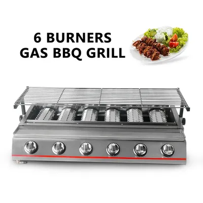 ITOP 6 Brenner Gas BBQ Grill Edelstahl LPG Bratpfanne Grill Grills Heavy Duty Küche Grill Werkzeuge Für Im Freien Maschine