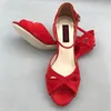 Klassische Rote Flamenco Dance Schuhe Argentinien Tango Schuhe practice schuhe MST6226ARS Leder Harte Sohle 7,5 cm 9cm ferse verfügbar