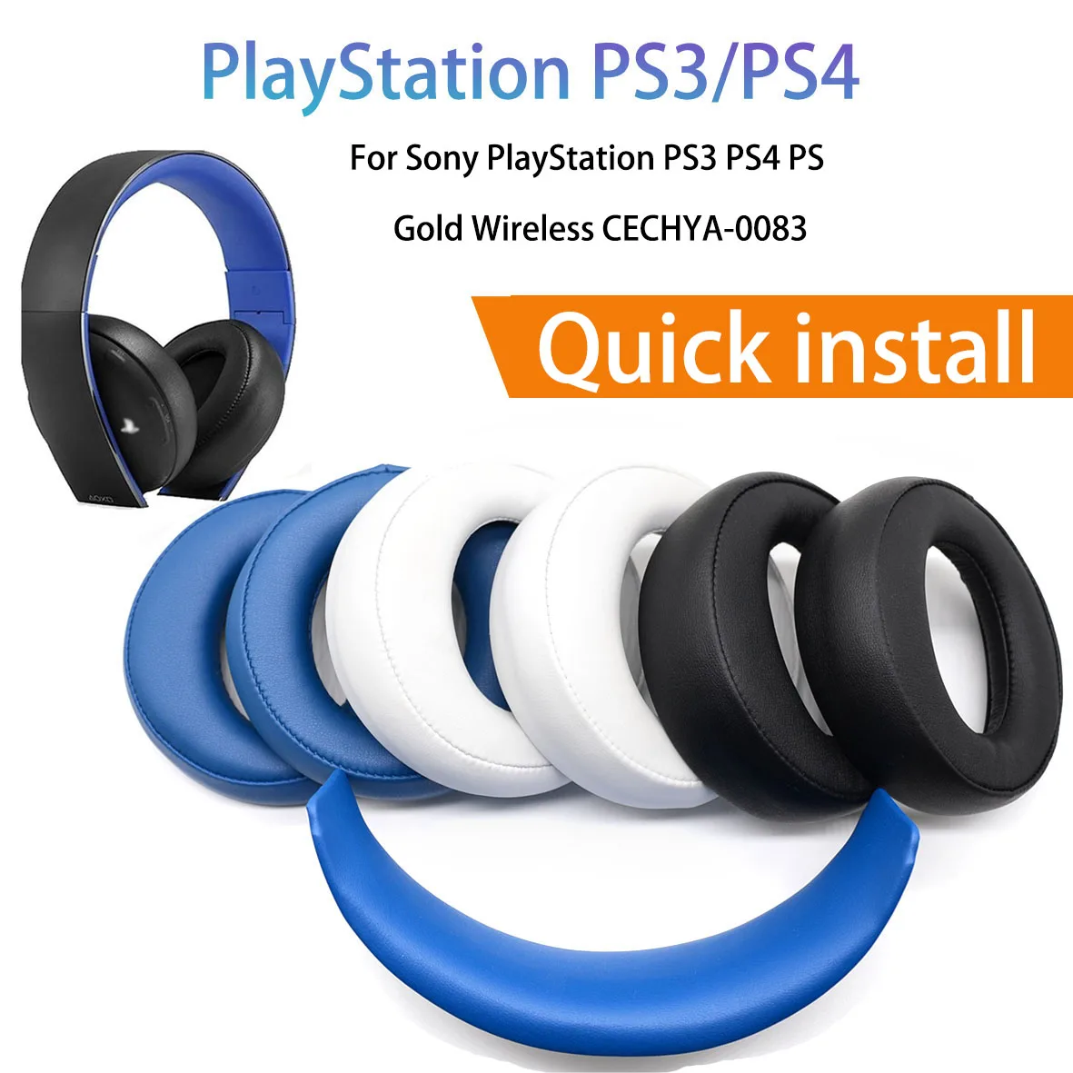 Neue Ohrpolster kissen tassen ohrenschützer Mit Stirnband für Sony PlayStation PS3 PS4 PS Gold Wireless Stereo 7,1 Kopfhörer