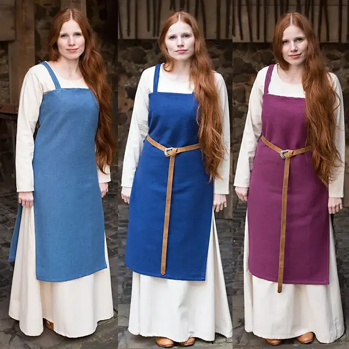 Mittelalterliches Wikinger-Schürzen-Overdress für Damen mit geschnürter Rückseite, Tunika-Kleid, Faire Renaissance Fair Party, Karneval, Halloween-Kleid  Image