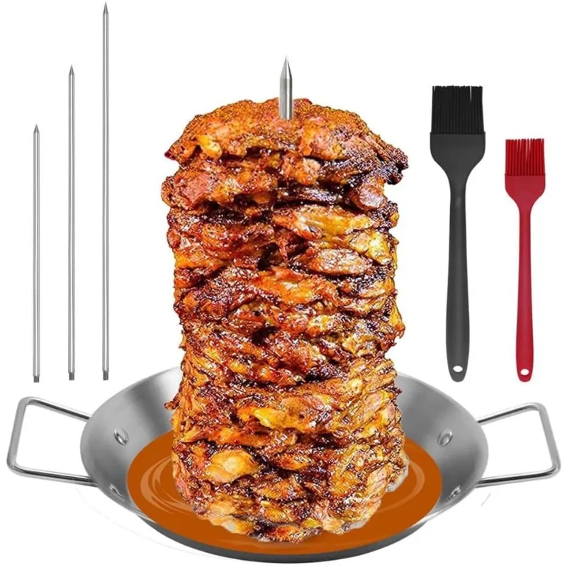 Edelstahl-Grill pfanne vertikale Spieße runder Boden Grill pfanne abnehmbarer Grill geeignet für Grill werkzeuge an verschiedenen Stellen Image