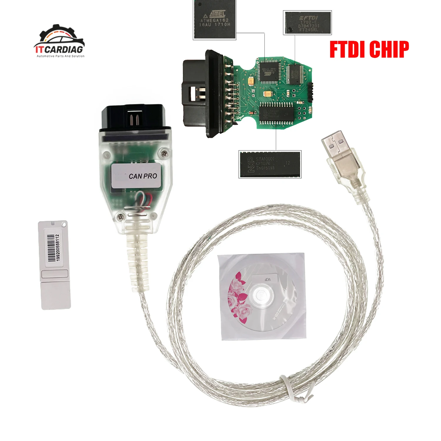 Vag kann pro v5.5.1 mit Dongle mit ftdi ft245rl Chip vcp obd2 Diagnose schnitts telle USB-Kabel Unterstützung kann Bus uds k Leitung Image