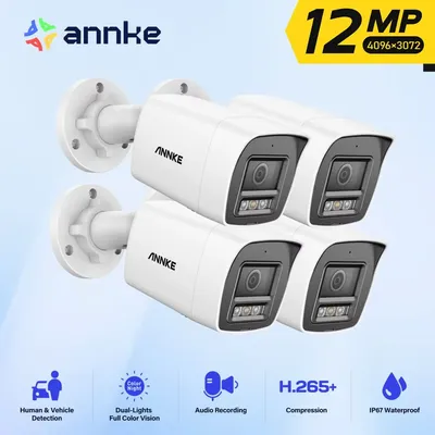 ANNKE C1200 Smart Dual Light 12MP Ultra HD PoE IP Kamera Integriertes Mikrofon Überwachung Sicherheit Kameras Farbe IR Nachtsicht IP67