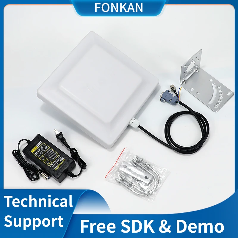 UHF RFID Reader RS232 USB 6m Mittelklasse integrierte 7dbi Antenne UHF Zugangs kontrolle Industrie 860MHz 960MHz UHF RFID Reader Image