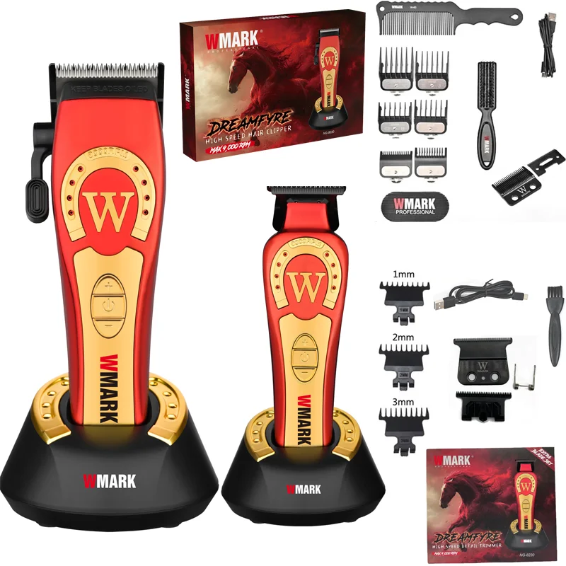 Wmark NG-8030 NG-8230 männer profession elle haars ch neider 7000-9000 hohe rpm 8 geschwindigkeit einstellung ersatz reparatur dlc klinge frei 2500mah Image