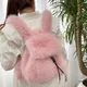 Winter weiche Plüsch Damen Schult asche einfarbig weibliche pelzige Umhängetaschen Handtaschen Mode Luxus Kunst pelz Damen Rucksack
