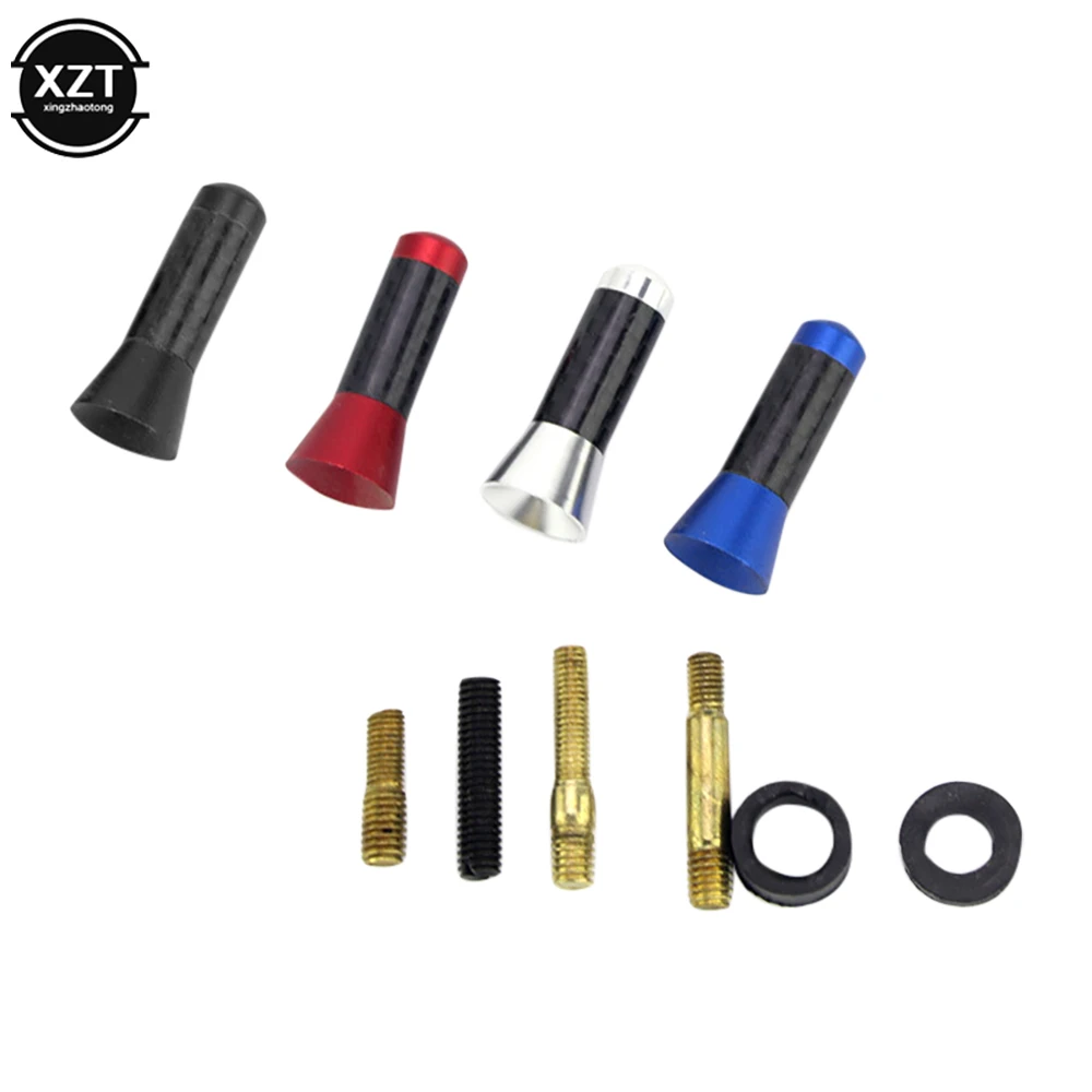 3,5 cm Auto Antenne Carbon Faser Antenne Kurze Antena Radio FM/AM Metall Empfang Antennen Auto Radio Antenne zubehör Image