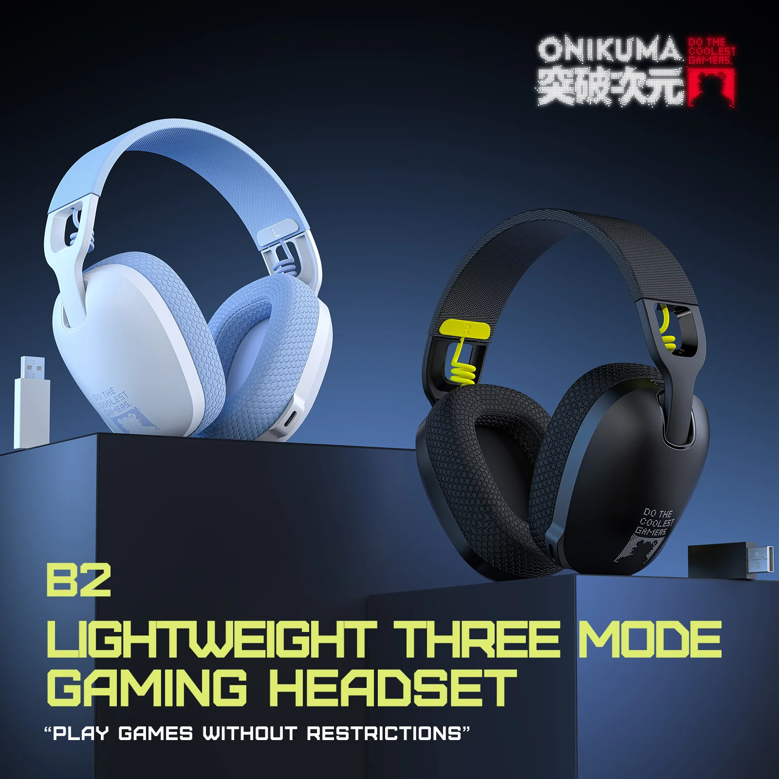 ONIKUMA B2 Gaming-Headset für PS5 PS4 XBOX PC Mac 2,4 GHz kabellose Kopfhörer mit extrem geringer Latenz und Geräuschunterdrückung und Mikrofon Image