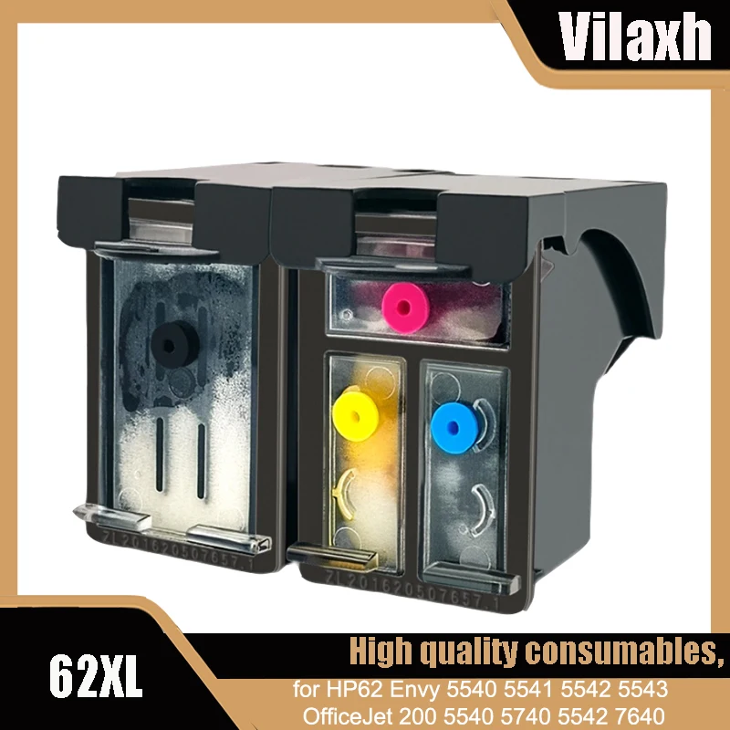 Vilaxh 62XL 62 XL Tintenpatrone für HP 62 Envy 5540 5640 7640 5646 5546 5541 5542 5543 5544 5545 5547 5548 5642 5644 Drucker Image