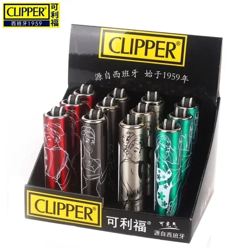 Clipper Feuerzeug Metall Sand Rad Zünder Butan Fackel Feuerzeug Rauchen Zubehör 12 Ganze Gas Feuerzeug Herren Gadget Geschenk Image