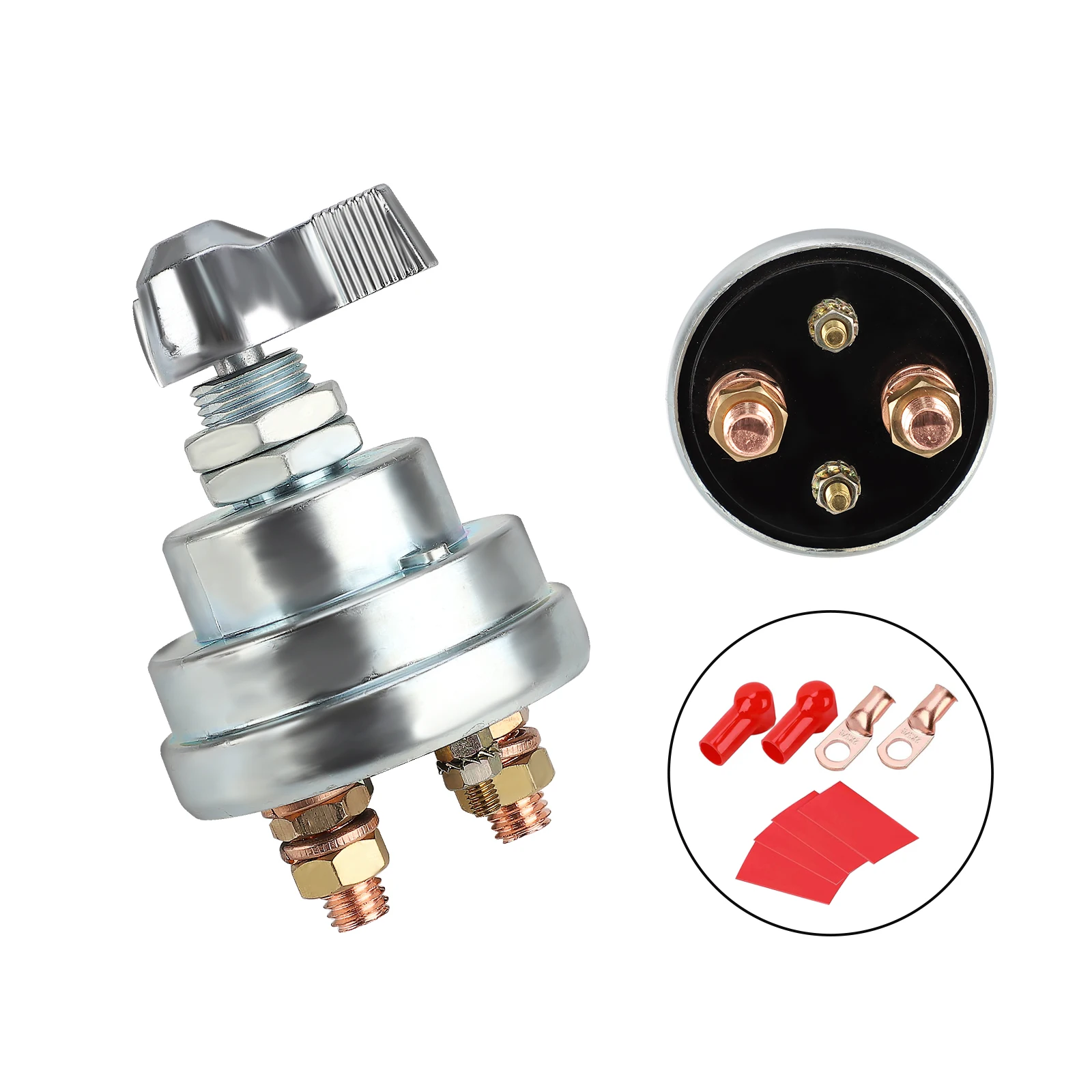 6–32 V 185 A Haupt-Batterie-Trennschalter, 4 Pfosten, DPST-Kill, Abschaltung, rotes Kupfer, Nickelüberzug + Nylon, PA66, flammhemmend, NO/OFF Image