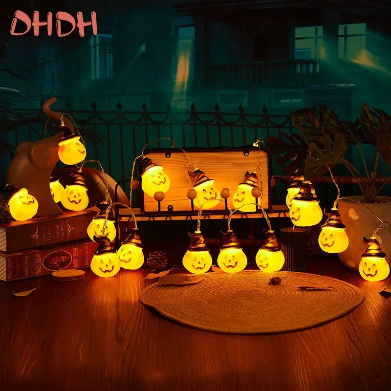 Halloween Dekoration Kürbis Lichterketten tragbare LED Lichterkette Urlaub Dekoration Lichter Outdoor Indoor Home Party Dekor