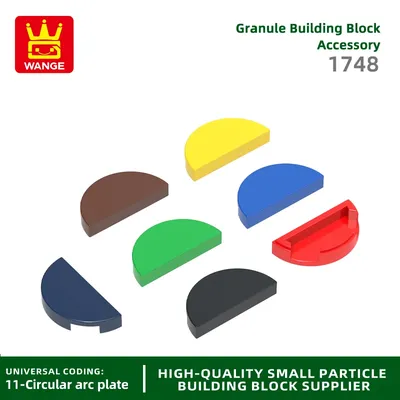 Wange 543 Teile/los 1748 1x2 Halbkreisförmige Licht Panel Bausteine MOC Zubehör Kompatibel mit Ziegel Kinder Spielzeug geschenk Image