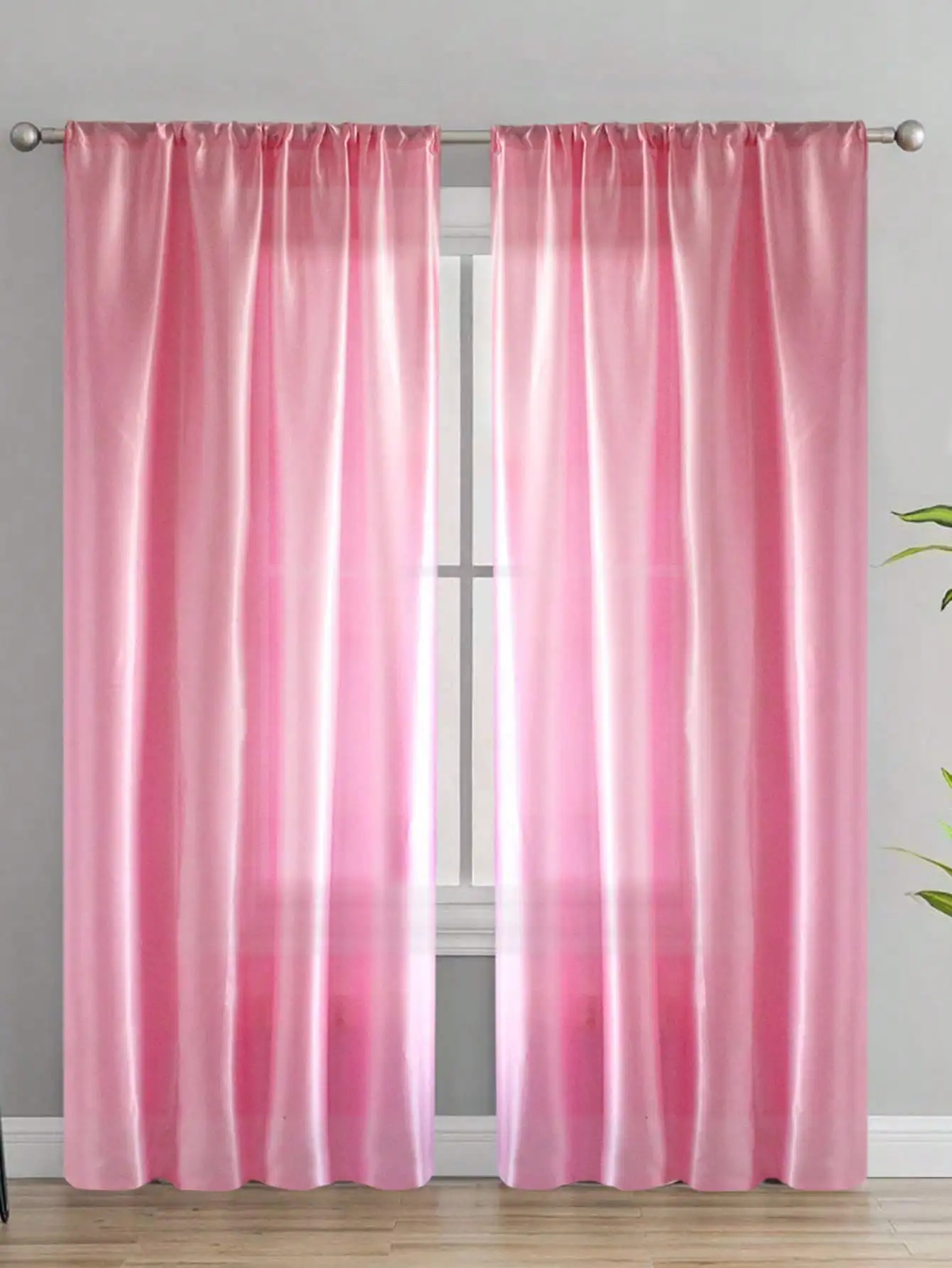 1 Stück einfarbiger zeitgenössischer einfacher transparenter Vorhang, leichter halbtransparenter Trennvorhang, Vorhänge für Wohnzimmer Image