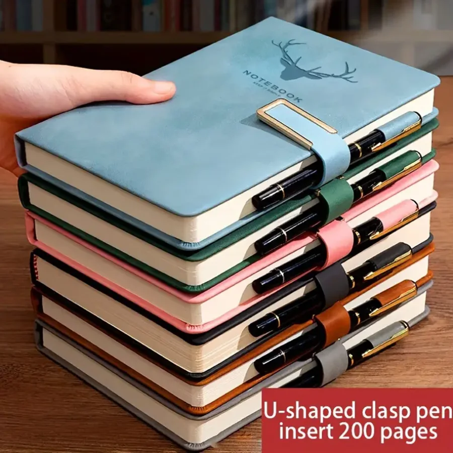 Vintage-Notizbuch aus Leder im A5-Format mit personalisiertem Softcover, perfekt für Geschäftstreffen, Schulen und Häuser mit Lesezeichen Image