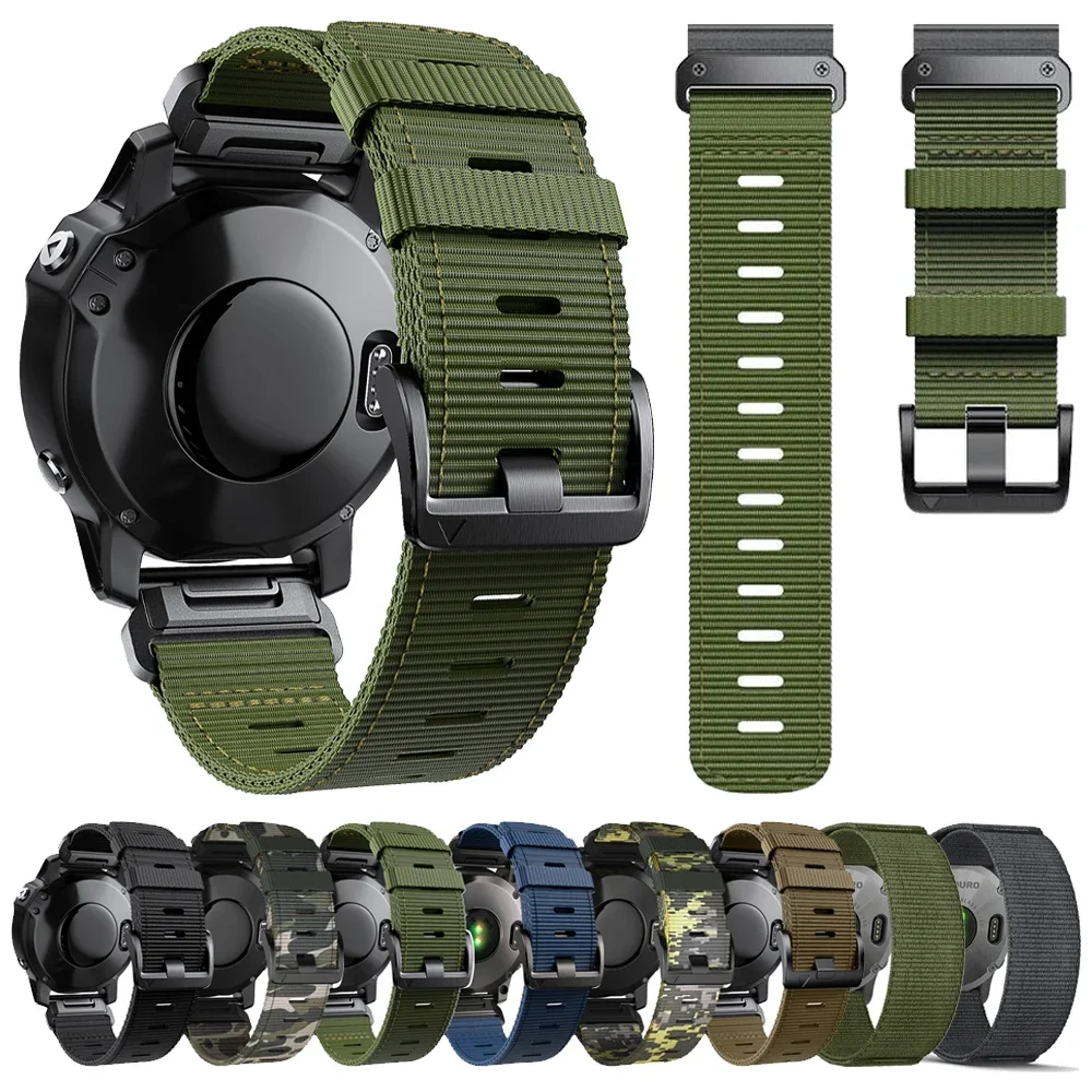 QuickFit 22 mm 26 mm Nylon-Uhrenarmband für Garmin Fenix 7 7X 6X Pro/Epix Pro Gen 2 51 mm 47 mm/Fenix6 5Plus 5XPlus geflochtenes Armband Image