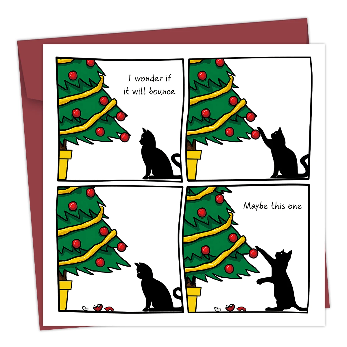 1 x lustige Katzen-Weihnachtskarte für Katzenliebhaber, humorvolle Weihnachtsgrußkarte für Freunde, Ehemann, Ehefrau, freche Katze, Weihnachtsgeschenke Image
