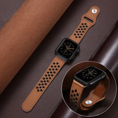 Lederband für Apple Watch-Armbänder 45 mm 44 mm 42 mm 41 mm 40 mm 38 mm 49 mm 46 mm Gürtelarmband Image