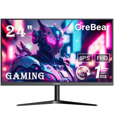 GreBear 165/144Hz Gaming Monitor 24 Inch - FHD 1080P IPS Screen 1ms (GTG) Home Office Computer