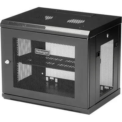 2-Post Wall Mount Network Cabinet w/ 1U Shelf, 19" Wall-Mounted Server Rack for IT / Data Computer