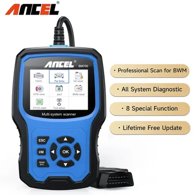 ANCEL BM700 OBD2 Scanner Full System Diagnostic Tool Injector Coding SAS Airbag ABS ASC DSC Oil