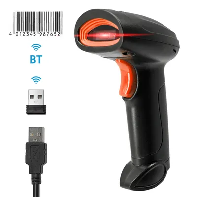 Wireless 1D Barcode Scanner 2.4G + BT + USB Wired Connection CCD Scanning Head for Paper Screen