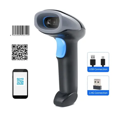 Handheld Barcode Scanner 1D/2D/QR Code Scanner USB Wired 2.4G Wireless Bar Code Reader for