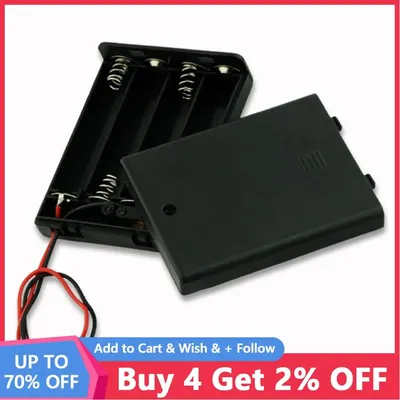 2x YCDC Black 2 AAA Battery Holder Box Case With Switch New 2xAAA 3xAAA 4xAAA Battery Holder Box