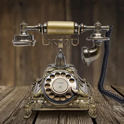 Retro Rotary Dial Phone Vintage Desktop Decoration Antique Style Telephone Corded Teleaud Luxury