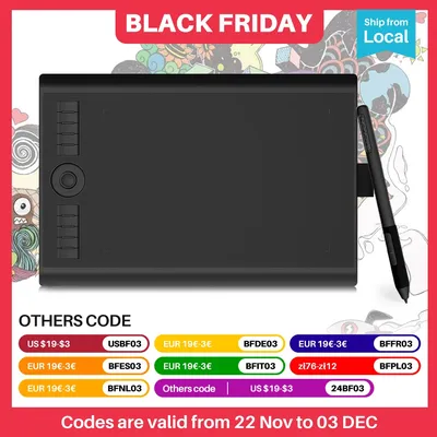 GAOMON M10K PRO 10 * 6.25'' Graphic Drawing Pen Tablet with 8192 Pressure Battery-Free Stylus