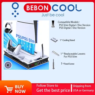 BEBONCOOL Cooling Stand for ps5 Slim Vertical Stand For PS5 Fast Charging Station For SONY