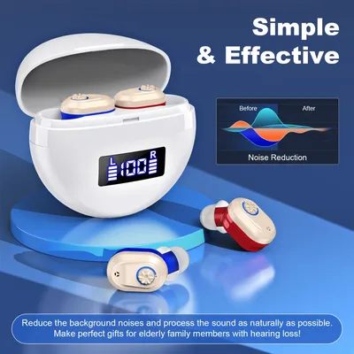 Rechargeable ITE Hearing Aids Mini Sound Amplifiers Portable Elderly Hearing Amplifiers