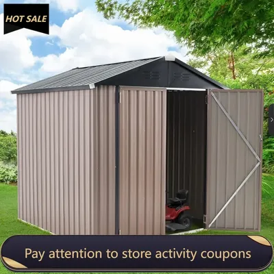 6x6 Sheds Storage Sheds, Small Outdoor Storage Garden Shed Outside Shed kit, Galvanized Metal