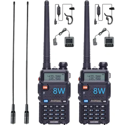 BAOFENG UV-5R 8W Ham Radio Dual Band VHF UHF 2 Way Radio Long Range for Hiking Hunting Camping